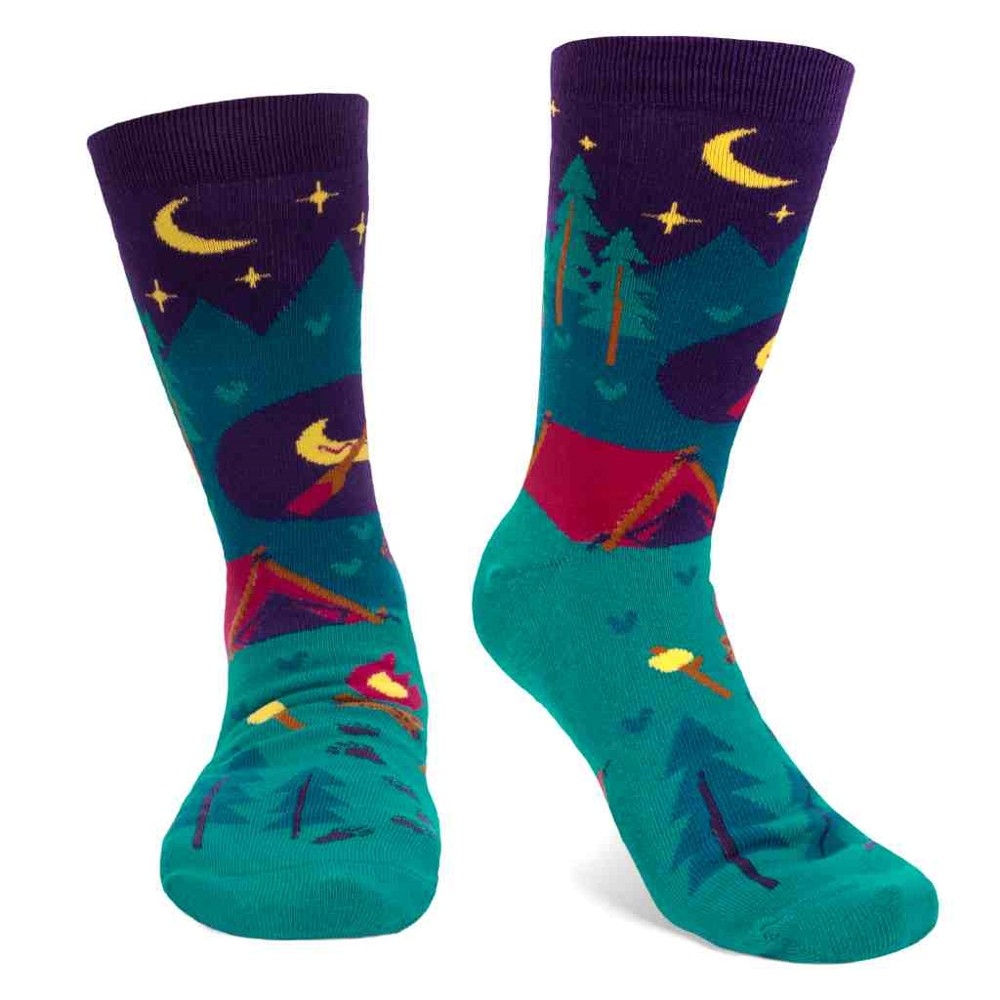 Lavley ID Rather Be Camping Socks Purple/Teal