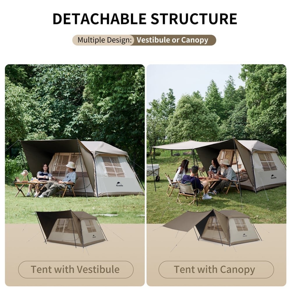 Naturehike Village 5.0 Instant Up 4P Tent with Canopy