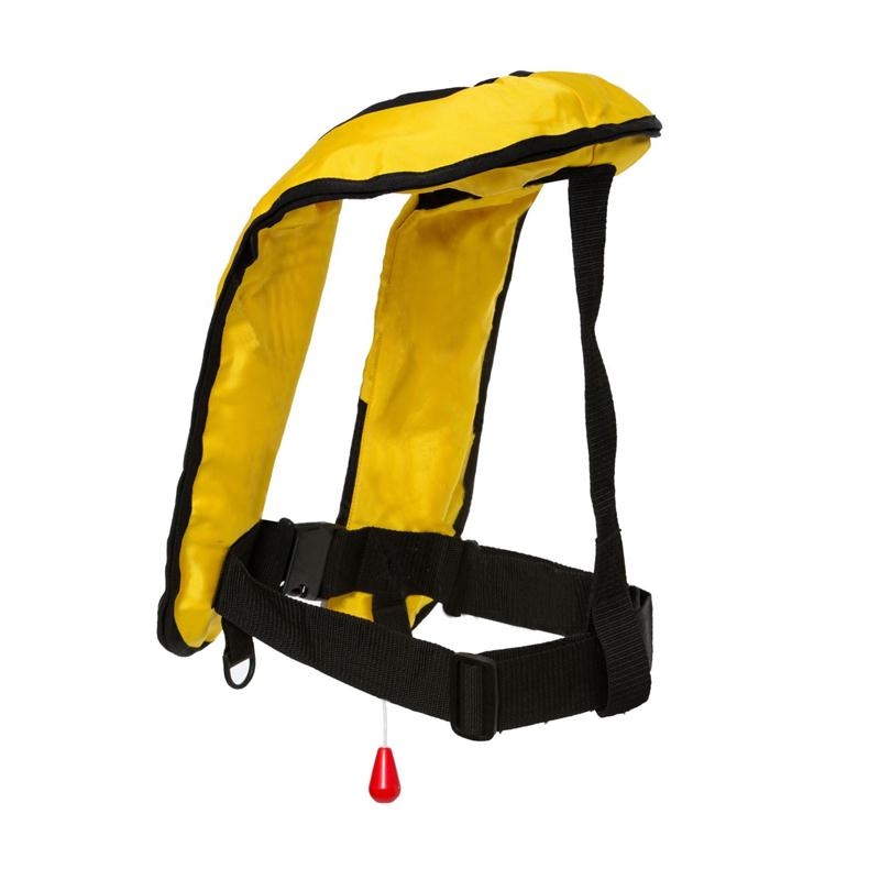 Manual Inflatable Fishing Lifejacket with Reflectors 150N Adult Yellow/Black