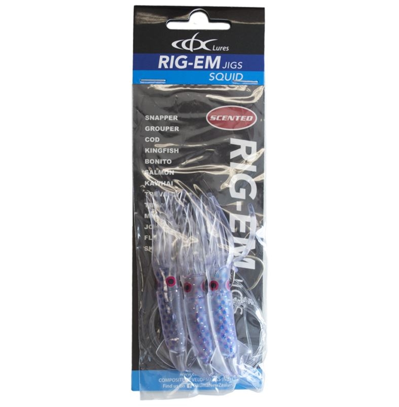CDX Rig-Em Squid Flasher Rig 9cm Qty 3