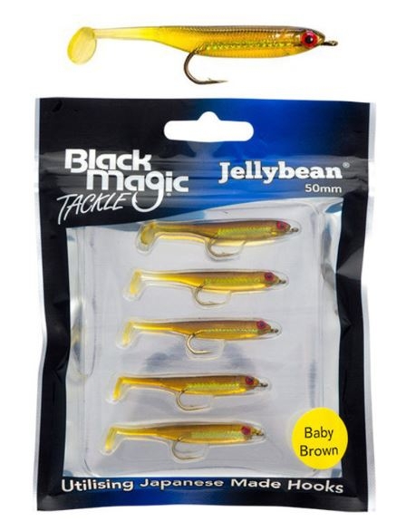 Black Magic Jellybean Lure 5cm Baby Brown Qty 5