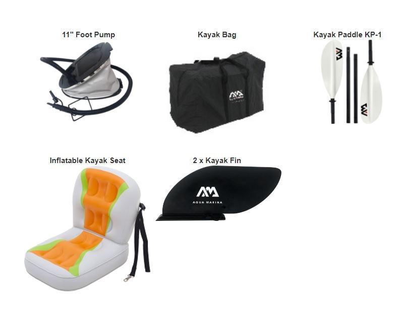 Aqua Marina Betta-312 Leisure Solo Inflatable Kayak with Paddle 10'3''