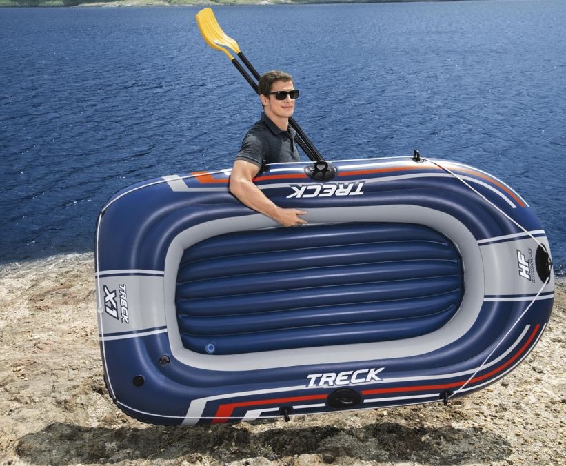 Hydro-Force Treck X1 2-Person Inflatable Boat with Oars and Pump