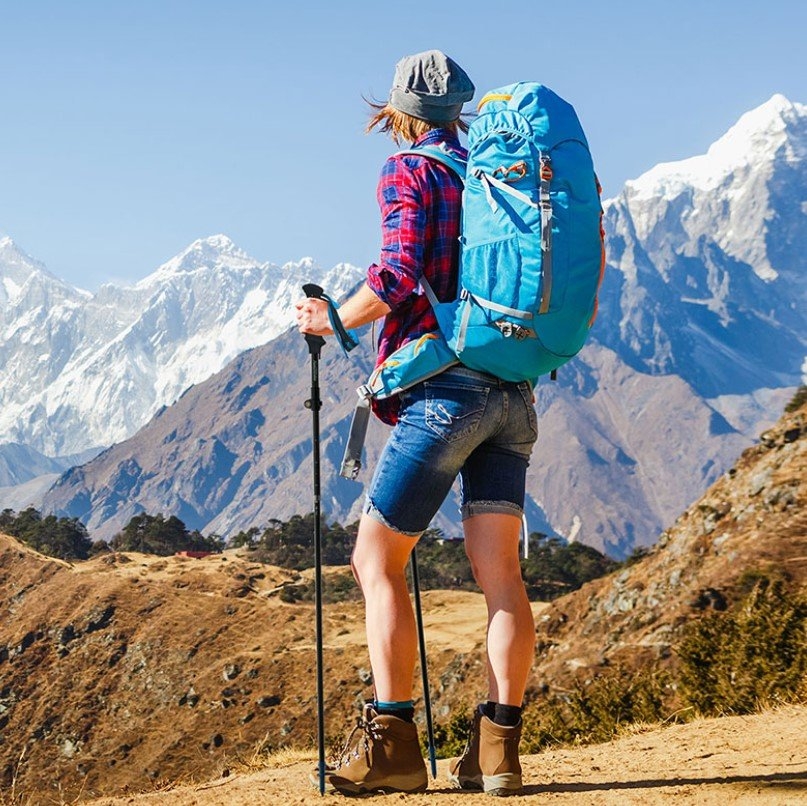 Naturehike ST07 Carbon Fibre Ultra Light Telescopic Trekking Pole Blue 98-115cm