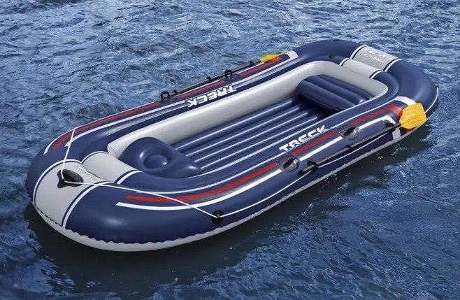 Hydro-Force Treck X3 3 Person Inflatable Boat with Oars and Pump