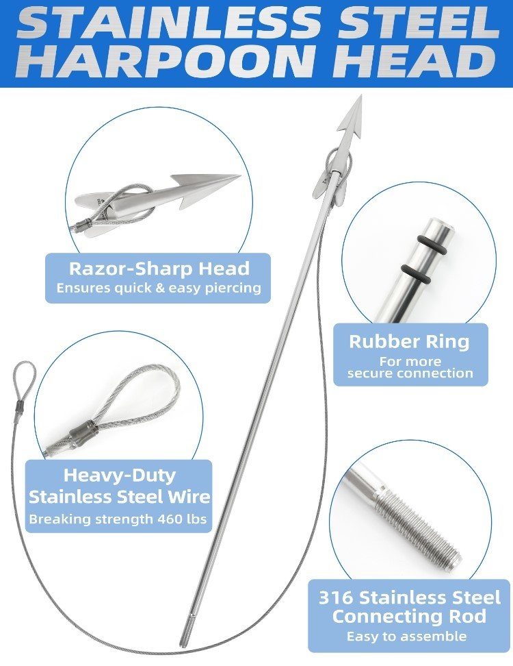 BlueWing Carbon Fibre Fishing Harpoon 8ft 2pc - Front Weighted