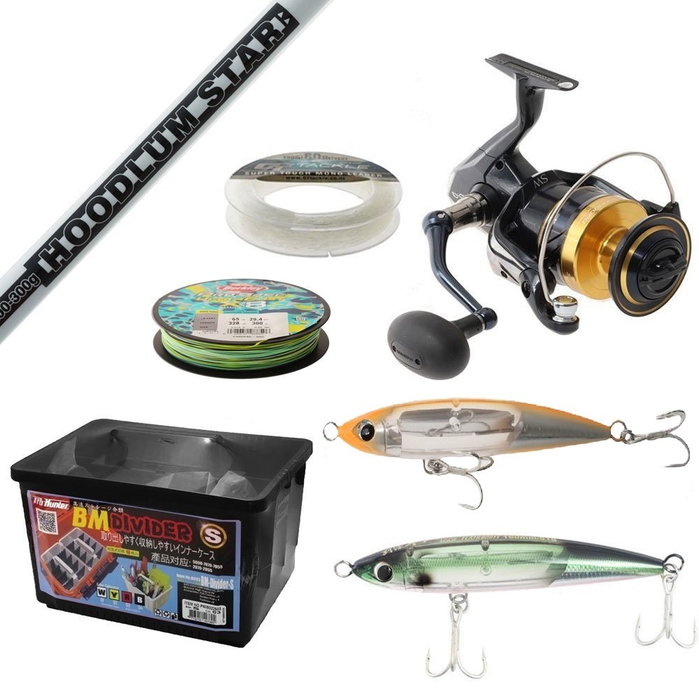 Shimano Spheros SWA 10000PG TiCA Hoodlum Stickbait Topwater Package 9ft 200-300g 2pc