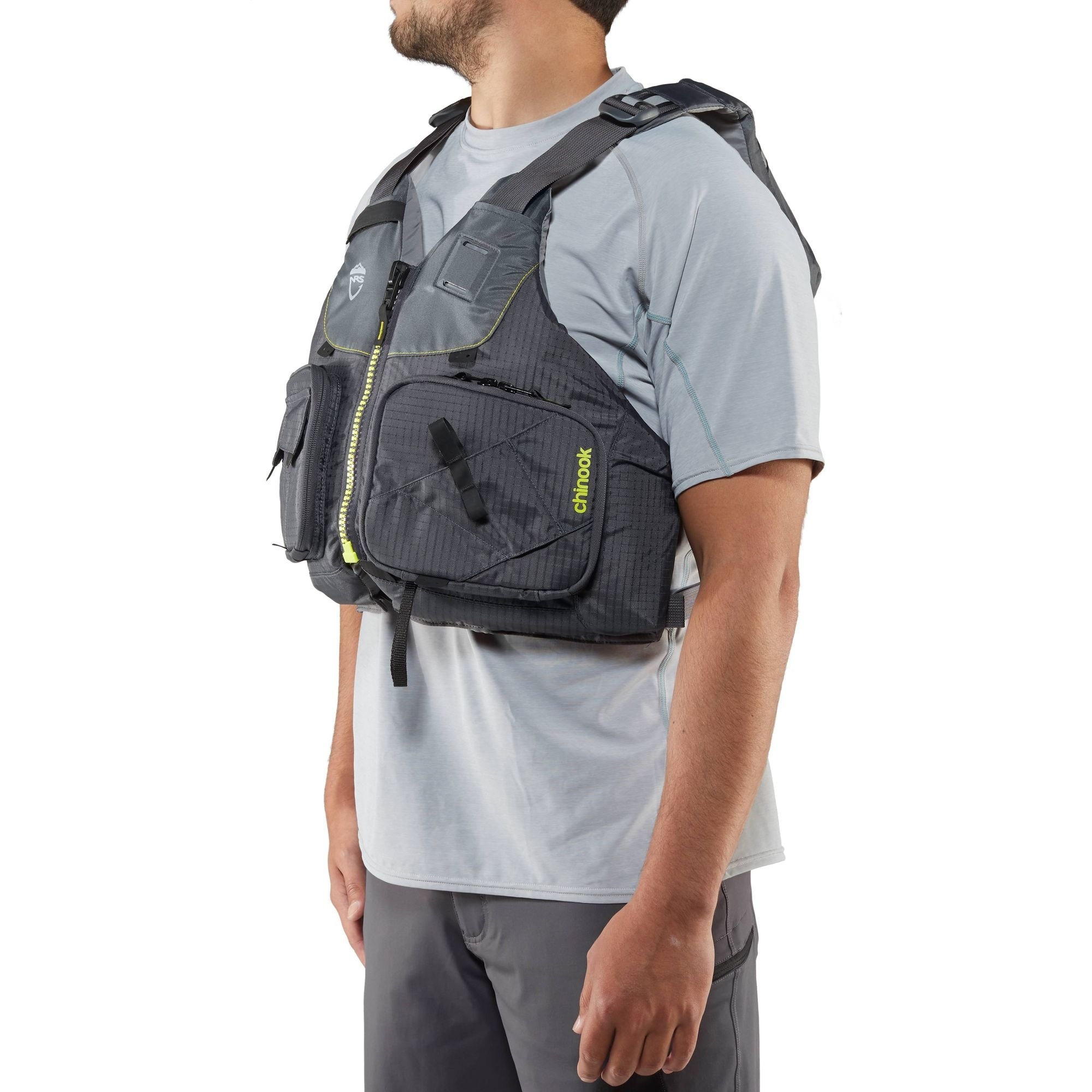 NRS Chinook Mesh Back USCG Type III Fishing PFD Charcoal 2XL