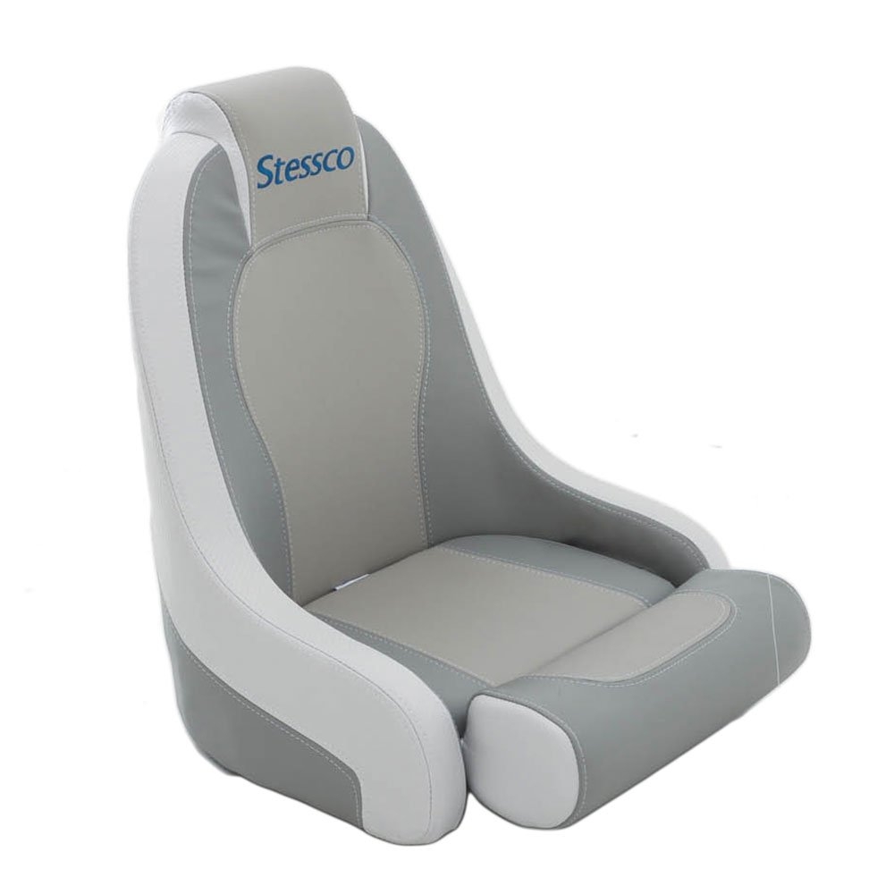 Stessco High Back Boat Helm Seat with Adjustable Bolster and Boat Seat Pedestal