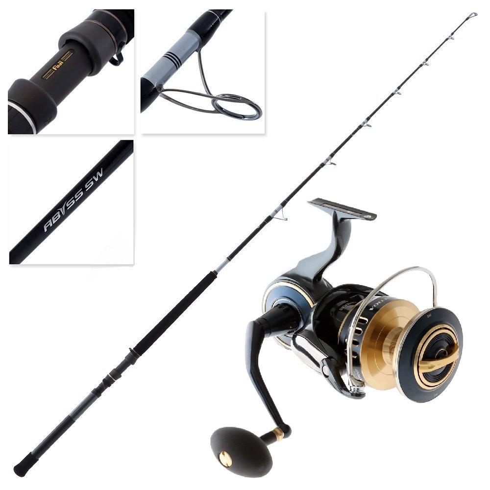 Daiwa Saltiga 25000P Shimano Abyss Game Tuna Combo incl Harness Lugs 6ft 4in 100lb