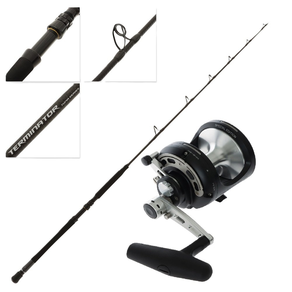 Okuma Makaira 20 Black 2-Speed Terminator Tuna Jigging Combo 5ft 8in 100lb