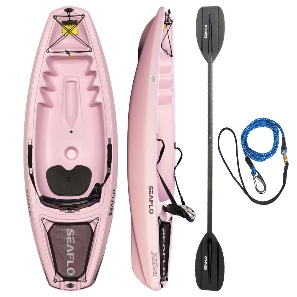 Seaflo Pukaki Kids Kayak with Paddle and Leash 6ft Pink Sakura