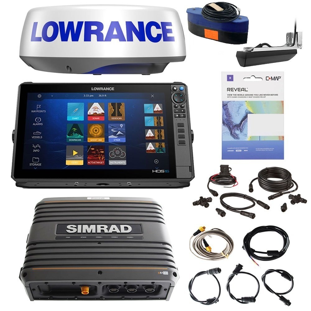 Lowrance HDS-16 Pro Ultimate Package incl Halo Radar and 3KW Sounder for Solid Fibreglass Hulls