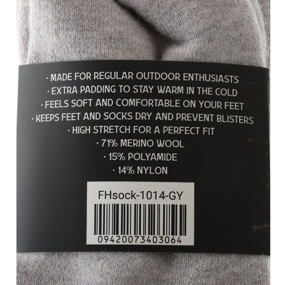Black Shag Merino Full Hiking Socks