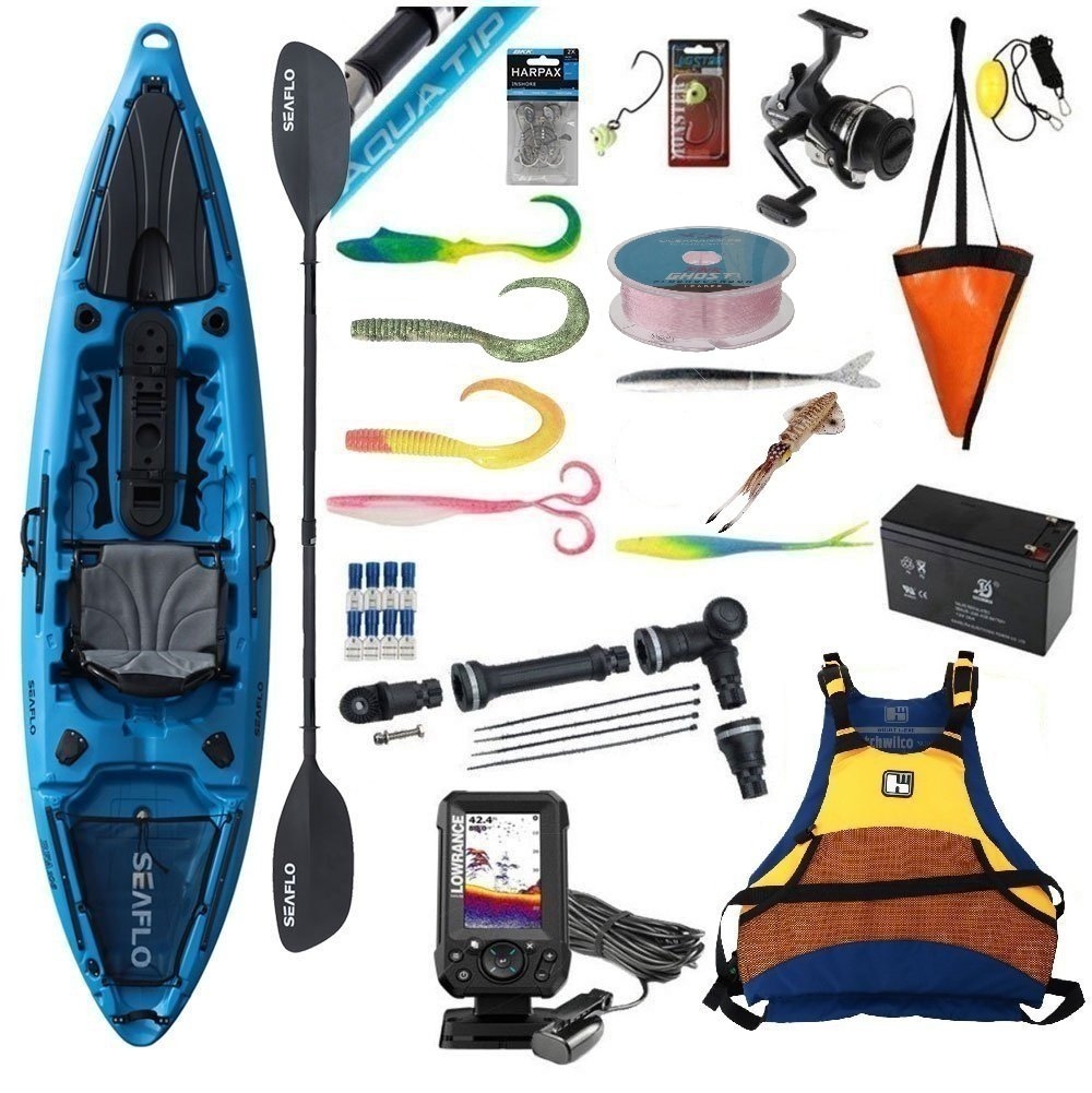 Kayak Fishing Package with Shimano Tackle and Lowrance Fishfinder 7ft 3in 6-8kg 2pc