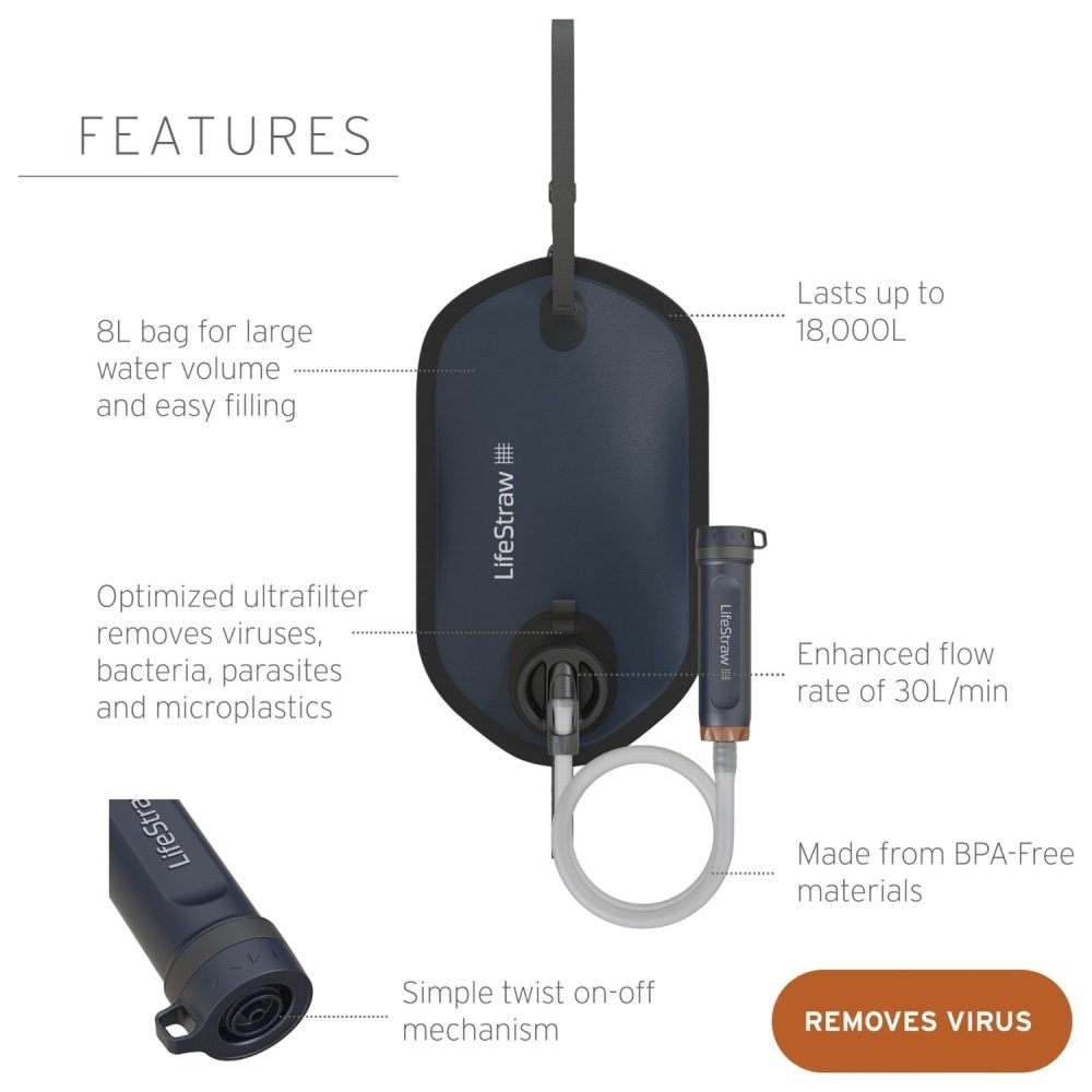 LifeStraw Peak Series Gravity Purifier System 8L Mountain Blue