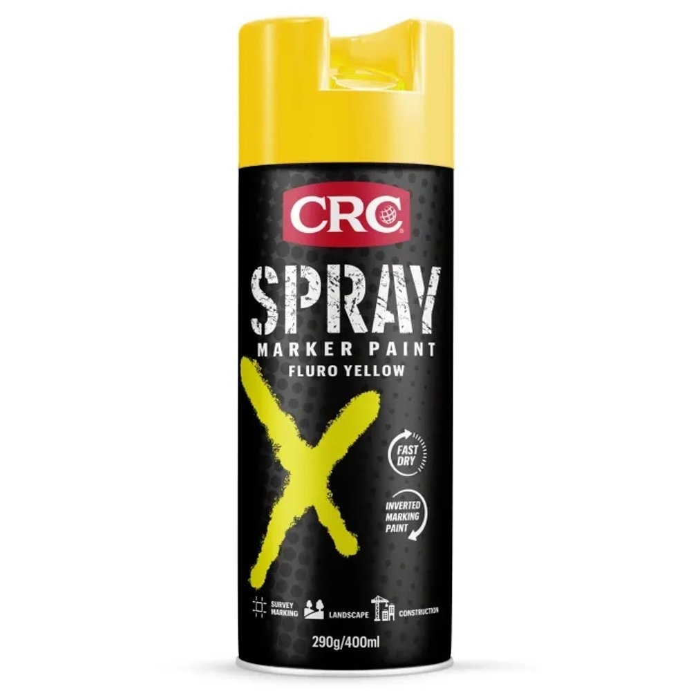 CRC Spray Marker Paint 400ml Fluro Yellow