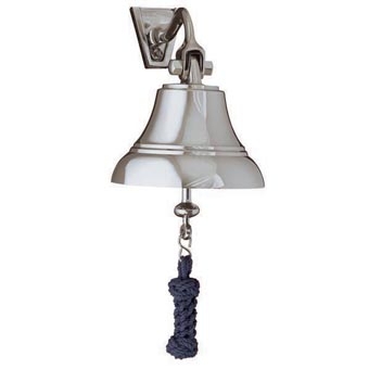 Weems & Plath 4in Nickel Bell with Navy Blue Lanyard