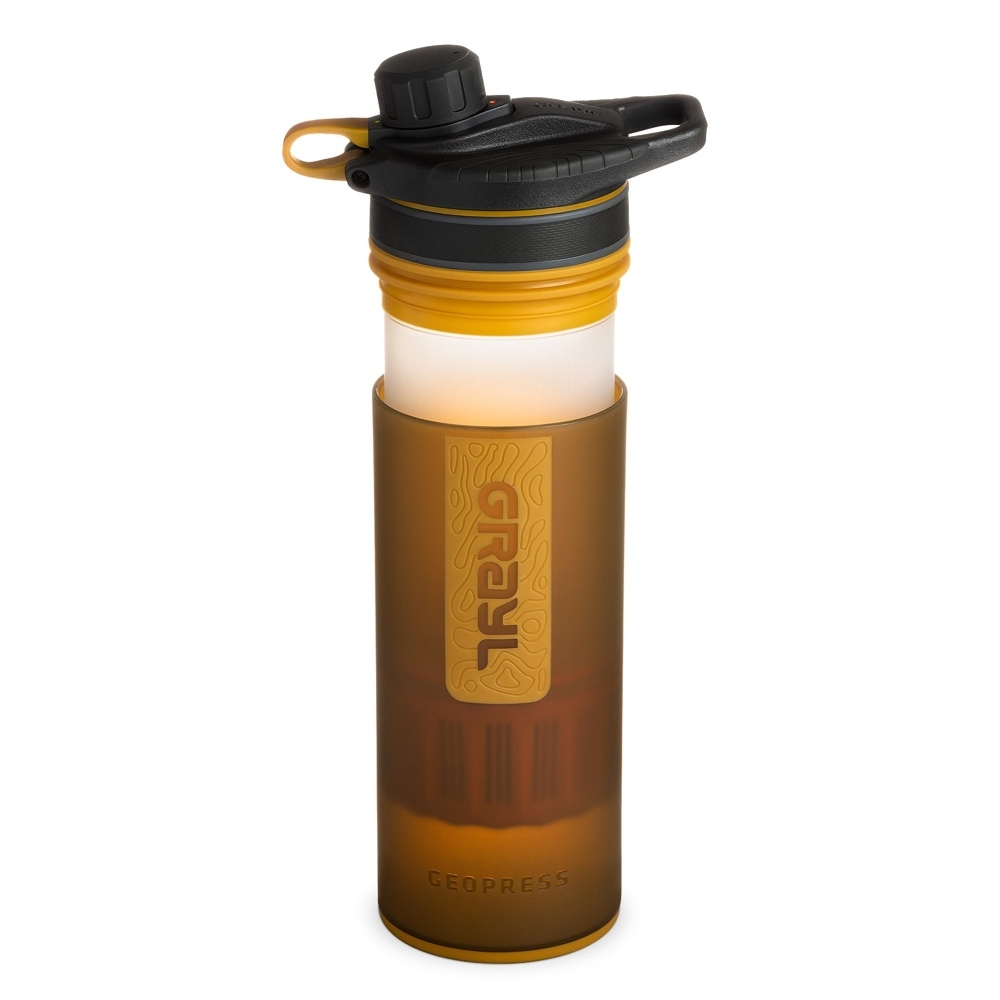 GRAYL GeoPress Purifier Water Bottle Nature Edition 710ml Coyote Amber