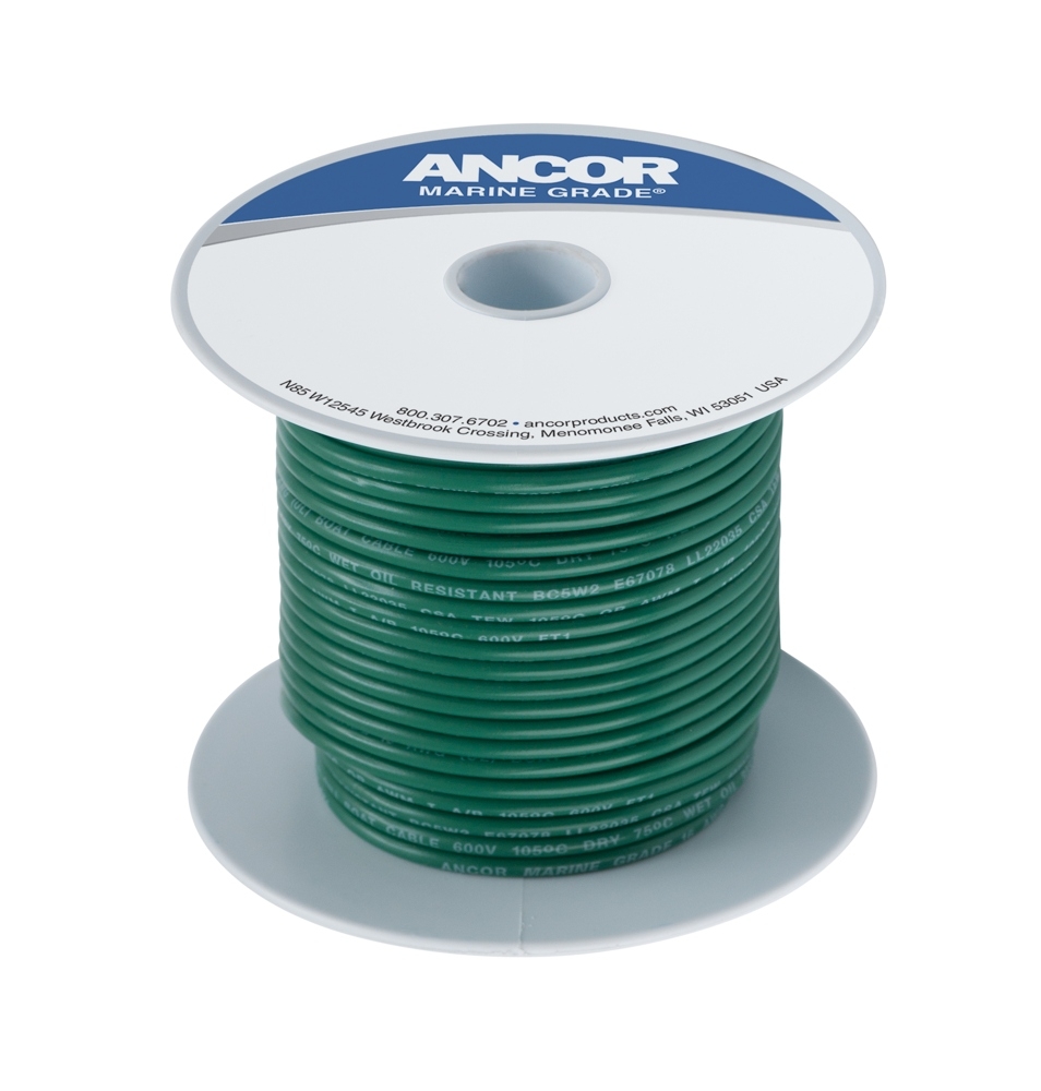 ANCOR Tinned Copper Wire 16 AWG Green 100ft