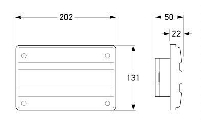 Hella Marine Designline Stop/Rear Position Lamp with Retro Reflector 12v Bulb Recess Mount