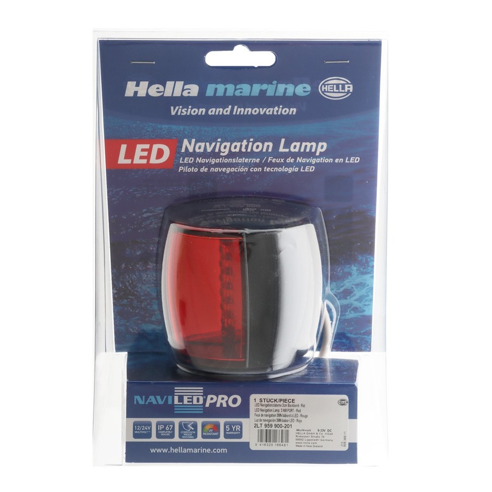 Hella Marine 3NM NaviLED PRO Port Red Navigation Light 9-33V Black