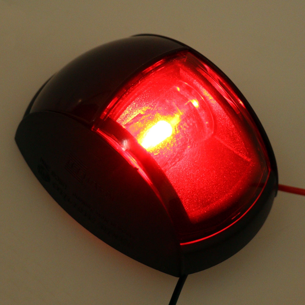 Hella Marine 2NM NaviLED Port Red Navigation Light 2W Black 12cm Cable