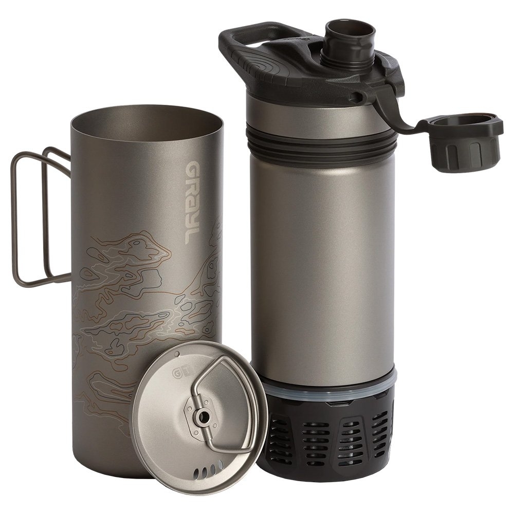 GRAYL GeoPress Ti Water Purifier Bottle with Cook Lid 710ml Covert Black