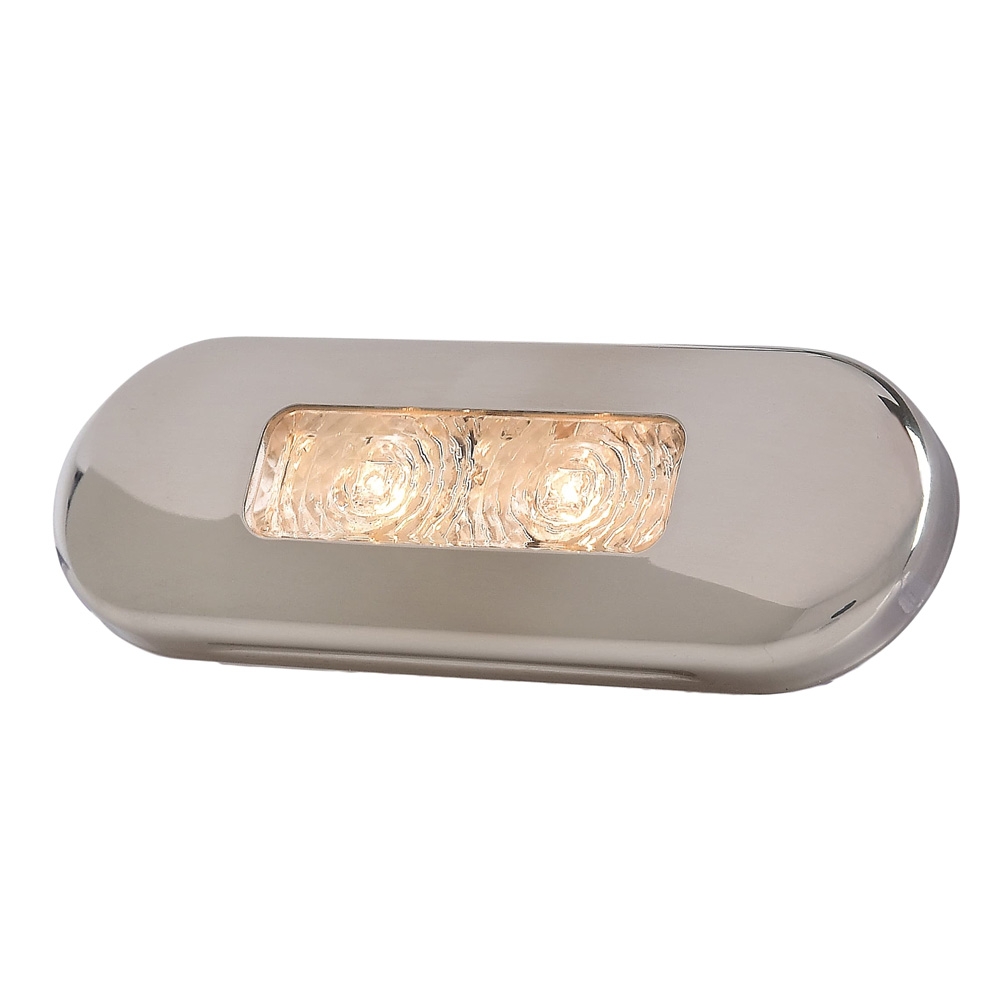 Hella Marine LED Surface Mount Oblong Courtesy Lamp with S/S Bezel 12/24V Warm White