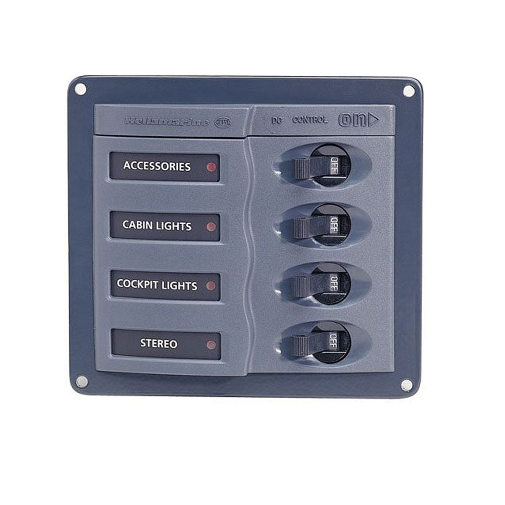 Hella Marine Circuit Breaker Switch Panel 4 Way - Grey 
