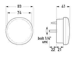Hella Marine 83mm Round LED Multi-flash Signal Lamp