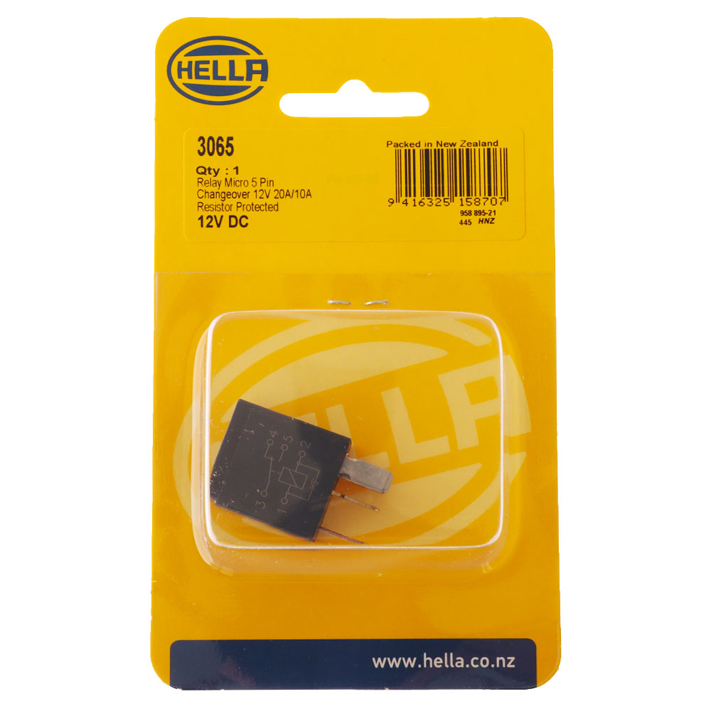 Hella Marine 12V 5 Pin Change-over Micro Relay - 20/10A - Resistor