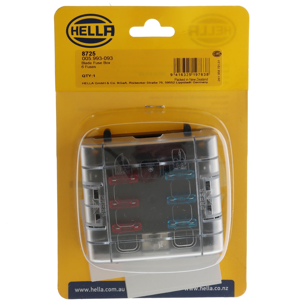 Hella Marine Blade Fuse Box 6 Standard ATS Fuses with Input Stud