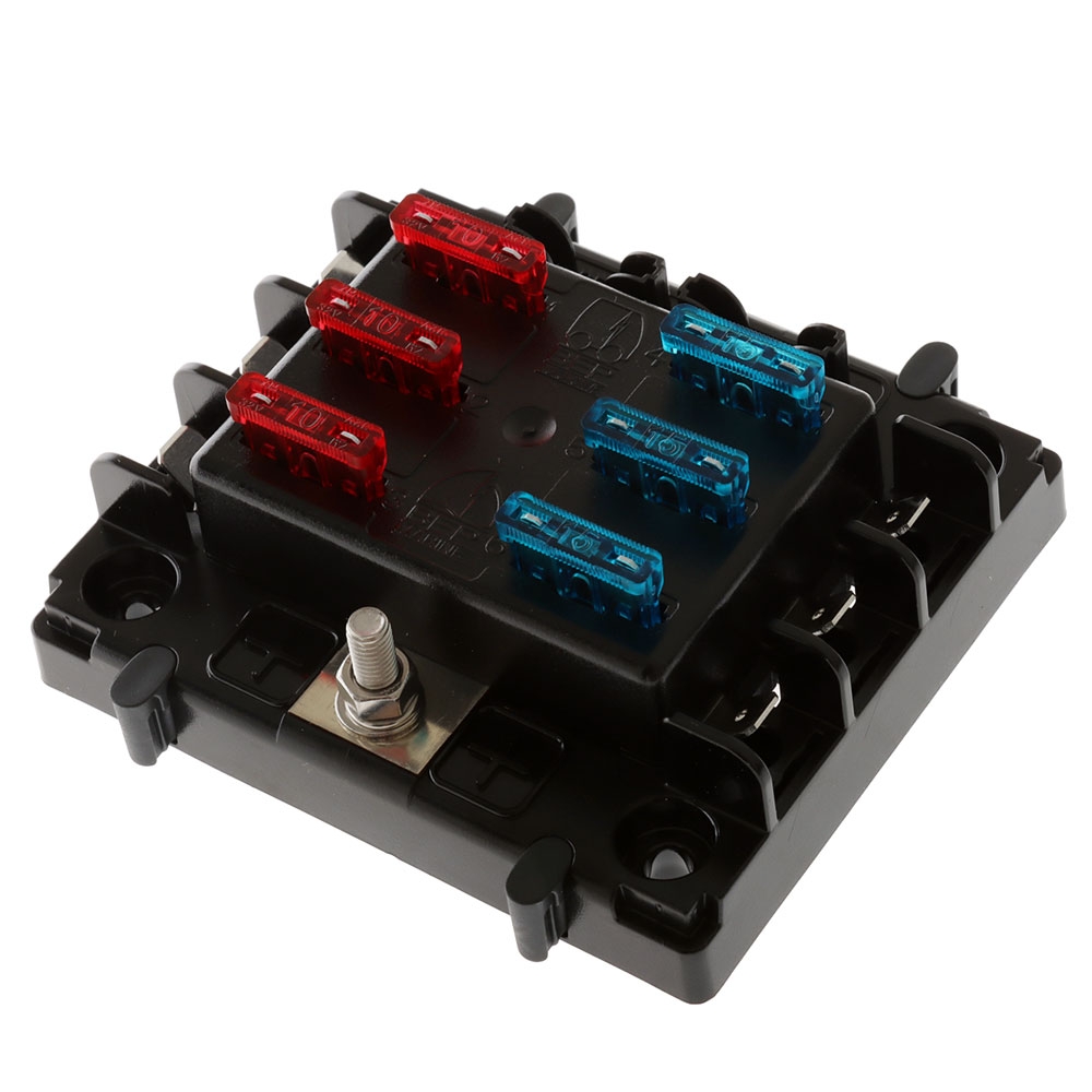Hella Marine Blade Fuse Box 6 Standard ATS Fuses with Input Stud