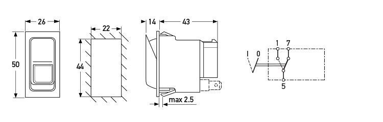 Hella Marine Rocker Switch On-On Change-Over with Location/Pilot Light Options