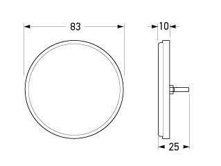 Hella Marine Retro Reflector 83mm Bolt Mount