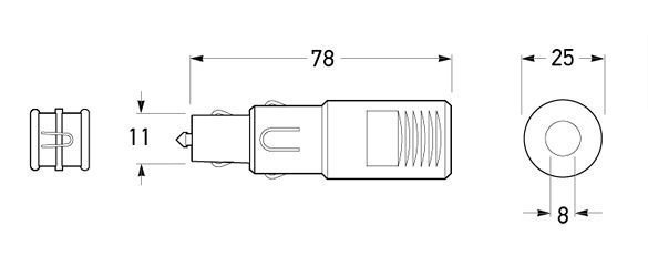 Hella Marine 2 Pole Fused Power/DIN Plug