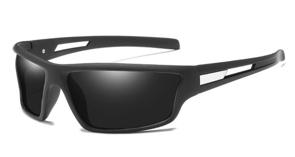 Pacific Polarised Leeb Sunglasses Satin Black Frame Grey Lens