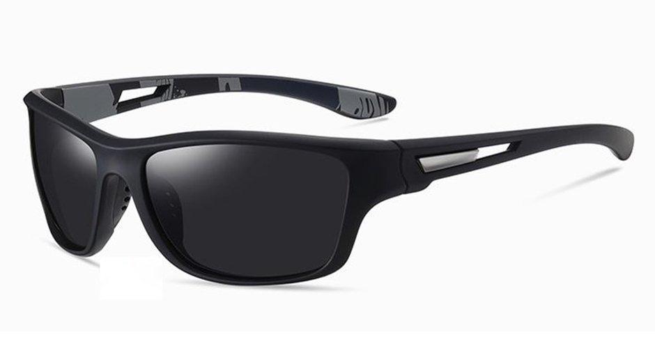 Pacific Polarised Bofy Sunglasses Satin Black Frame Grey Lens