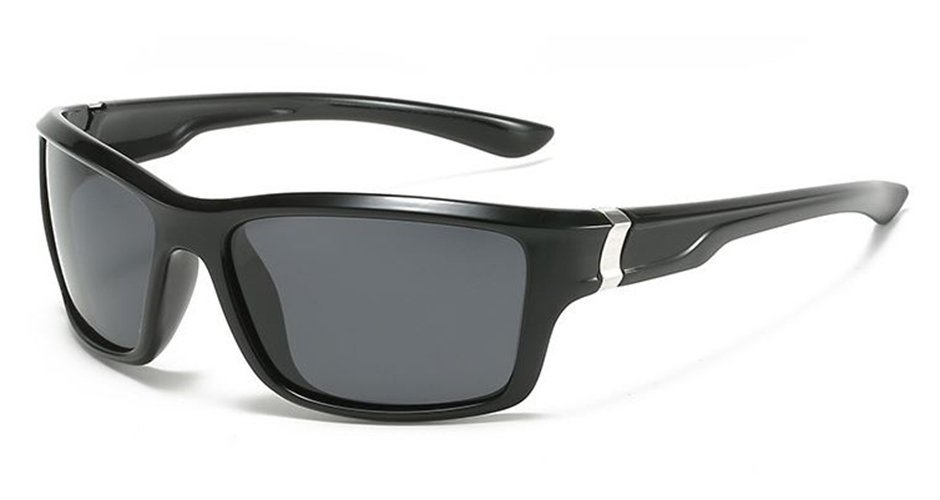 Pacific Polarised Tilt Sunglasses Black Frame Grey Lens