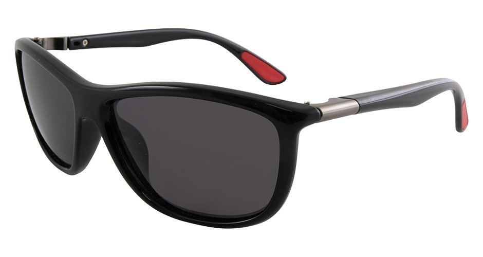 Pacific Polarised Knight Sunglasses Black Frame Grey Lens