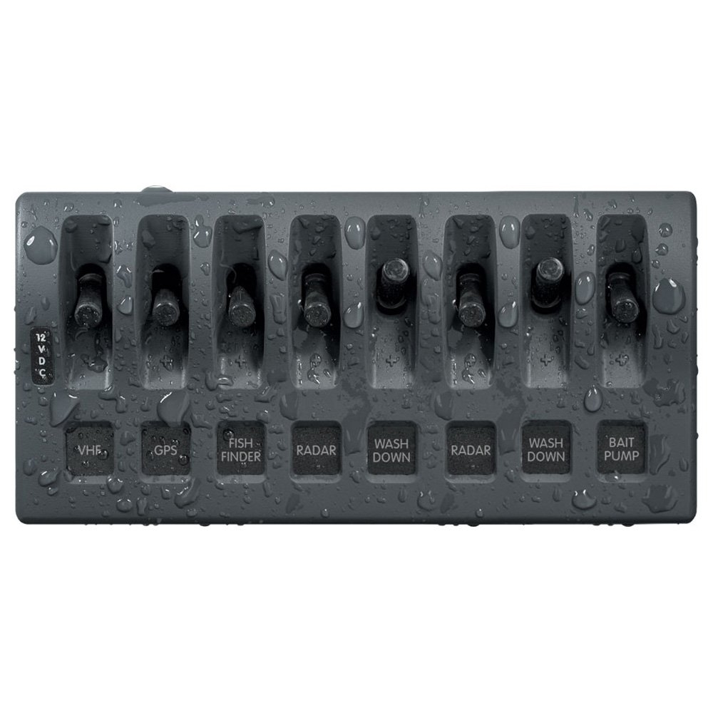 Blue Sea WeatherDeck Waterproof Switch Panel 8-Position 12/24V