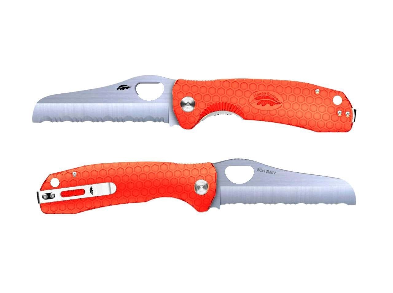 Honey Badger Rescue Knife Orange 9.2cm