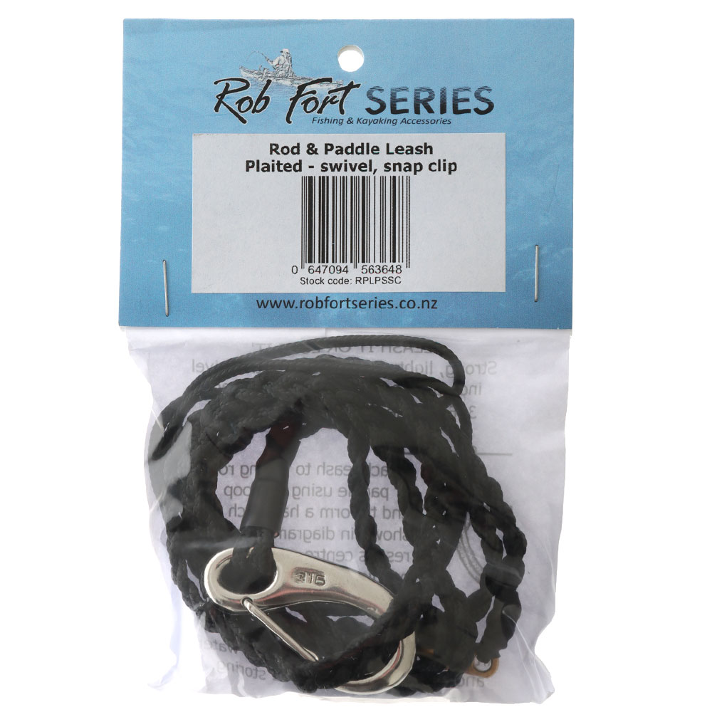 Rob Fort Plaited Rod/Paddle Leash with Swivel Snap Clip