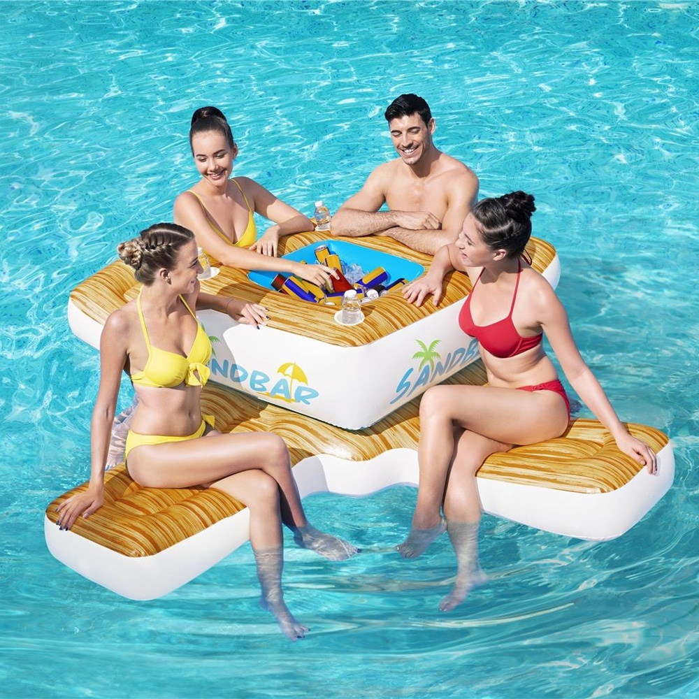 Bestway Inflatable Island Sandbar for Pools Lakes and Beach 2.46 x 2.46m