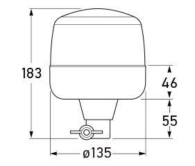 Hella Marine RotaLED Beacon Pipe Mount Amber
