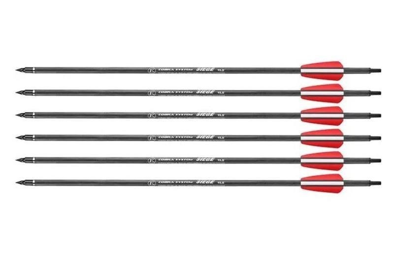 Ek Archery Carbon Bolts for Siege 300 Crossbow 15.5in / 39.37cm Qty 6