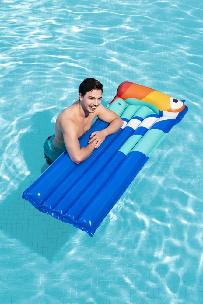 Bestway Tropical Bird Inflatable Lilo Pool Float Blue 1.83m x 76cm