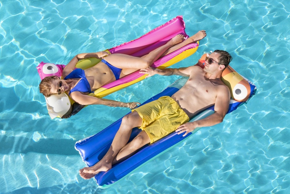 Bestway Tropical Bird Inflatable Lilo Pool Float Blue 1.83m x 76cm