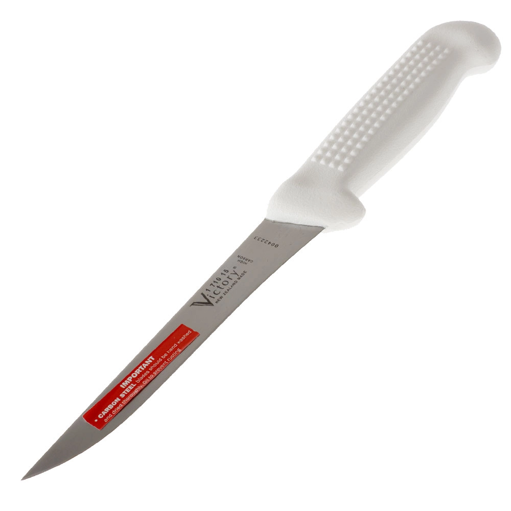Victory 1/710/15/115 High Carbon Straight Boning Knife White Handle 15cm Victory 1/710/15/115 High Carbon Straight Boning Knife White Handle 15cm